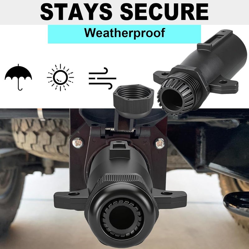 CXTM 7 Pin Trailer Plug with Waterproof Seal, Trailer Side 7 Way Connector 7 Way Round RV-Style Wiring Harness Plug - Image 5